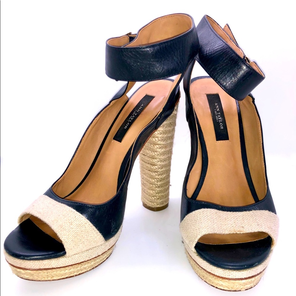 Ann Taylor ankle-strap platform sandals size 6.5